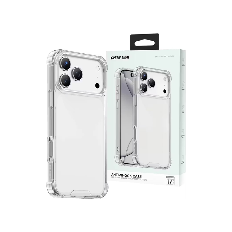 Green Lion Case For iPhone 17 Pro Max Anti-Shock  - Clear