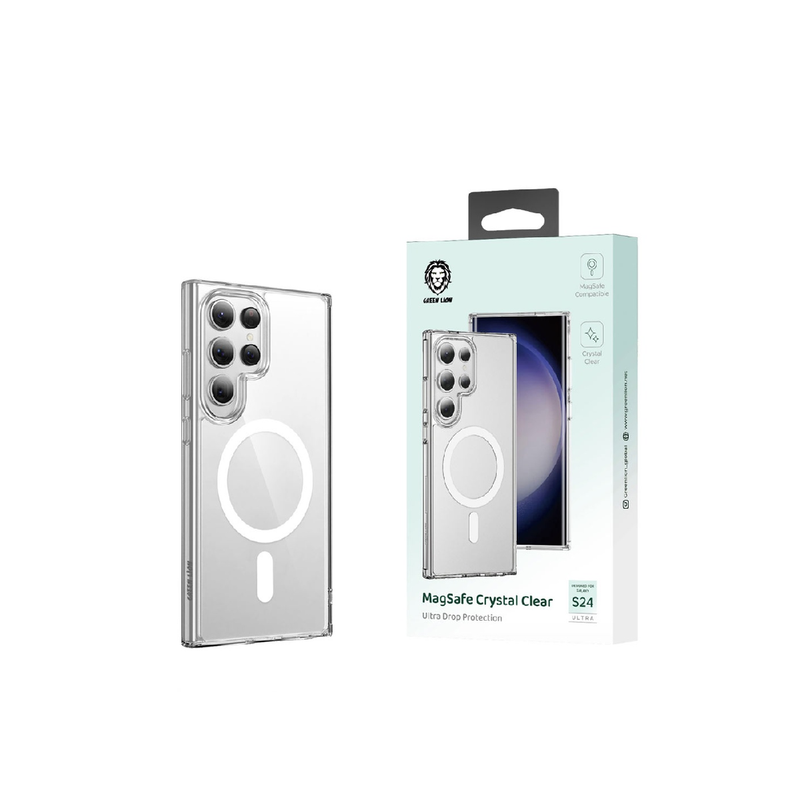 Green Lion For Samsung Galaxy S24 Ultra Magsafe Crystal Clear - Clear