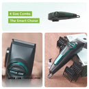 Green Lion Professional Hair Clipper, Type-C Charging, LED Indicator, 4 Size Combs - Black