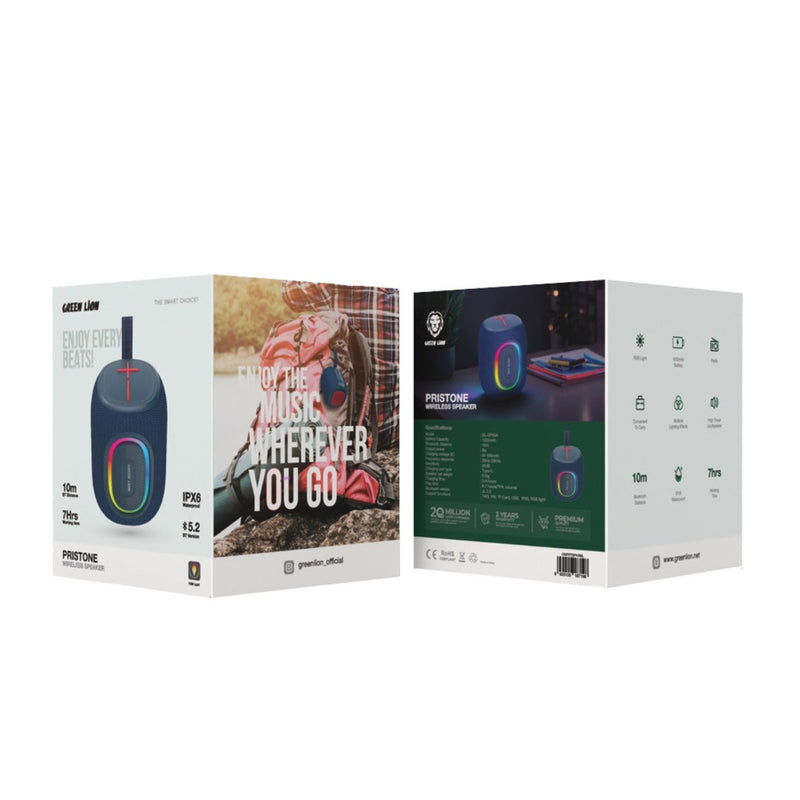 مكبر صوت لاسلكي من Green Lion Pristone بإضاءة RGB وتأثير إضاءة متعدد IPX6 مقاوم للماء