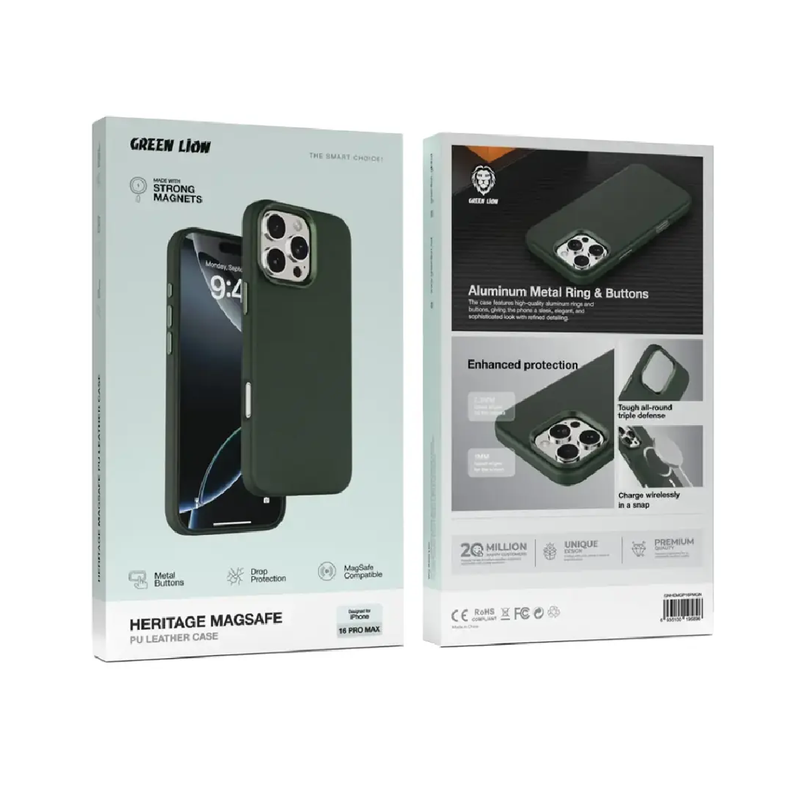 قبضة Green Lion Heritage MagSafe لهاتف iPhone 16 Pro - أخضر