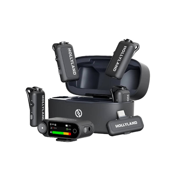 HOLLYLAND LARK MAX 2 Wireless Lavalier Microphone System Combo 4-Person Version With Camera RX + USB-C RX - Space Gray
