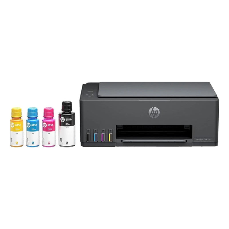 طابعة HP Smart Tank 581 الكل في واحد باللون الرمادي طابعة HP Smart Tank اللاسلكية الكل في واحد، طباعة، مسح ضوئي، نسخ، طباعة حتى 6000 صفحة باللون الأسود أو 6000 صفحة ملونة - باللون الرمادي