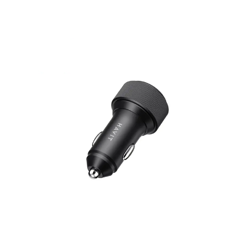 شاحن سيارة سريع هافيت 60 واط PD ثنائي USB-C - أسود