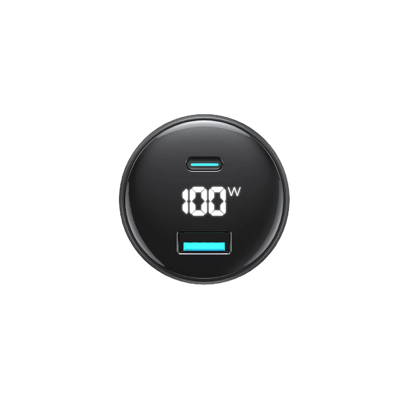 Havit CC100W PD + USB-A Digital Display 100W Fast Car Charger - Black