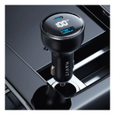 هافيت شاحن سيارة سريع CC100W PD+ USB-A بشاشة رقمية 100 وات - أسود