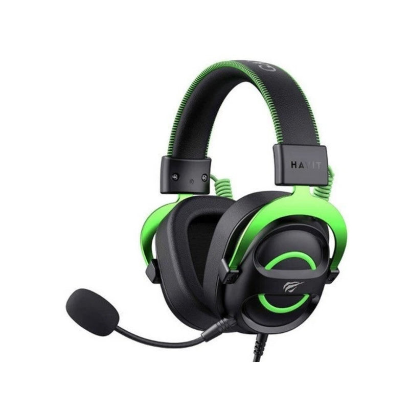 Havit Gaming Headphone with Noise Cancellation, Adjustable Headband H2002E - Black/Green 3