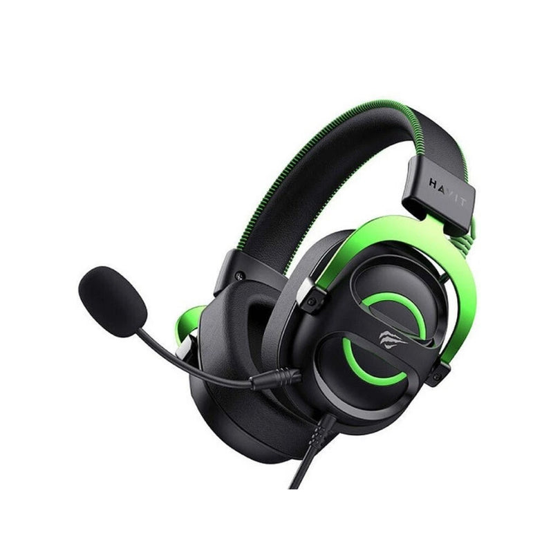 Havit Gaming Headphone with Noise Cancellation, Adjustable Headband H2002E - Black/Green 4