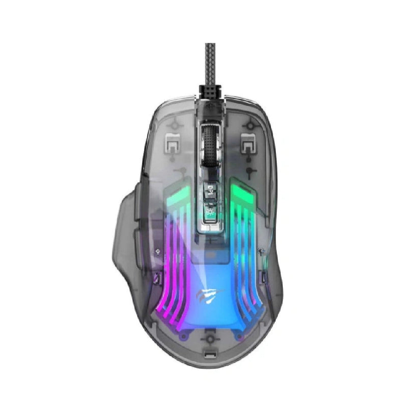 Havit Wired gaming mouse USB 7200 DPI RGB HV-MS1011SE - Transparent black

