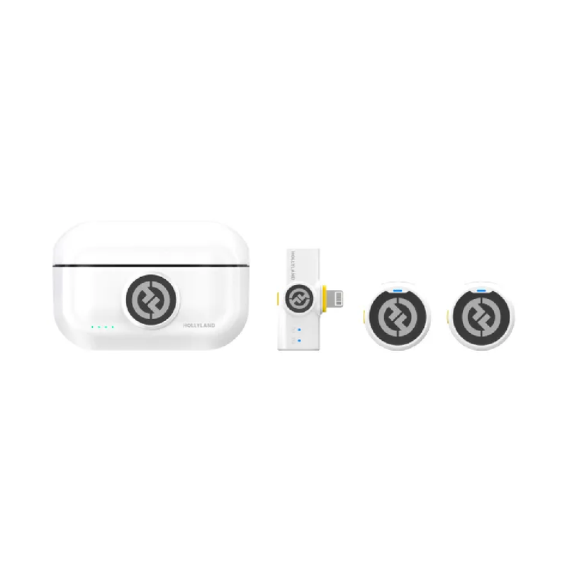 Hollyland Lark M2 Wireless Lavalier Microphone With Lightning Plug - Duo - Lvory White