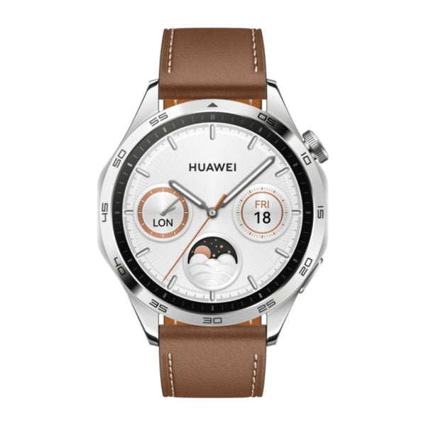 Huawei Smart Watch GT4 , 1.43" AMOLED Screen, Fluoroelastomer Strap, Waterproof - Brown
