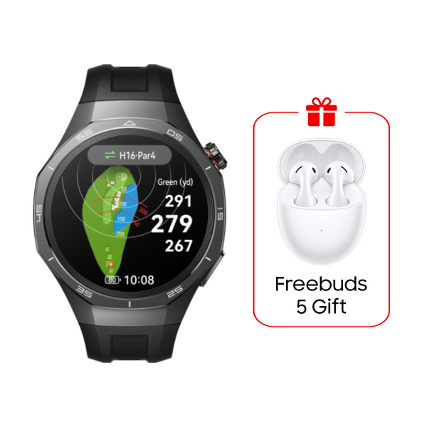 Huawei Watch GT5 Pro 46mm, Swing Right, Play Smart AMOLED 1.43" Water Resistant 50m 5ATM - Vili-B29F - Black Huawei Freebuds 5 White Gift🎁