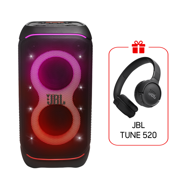 JBL Partybox Stage 320 Portable Party Speaker with Wheels - Black + JBL Tune 520BT Gift🎁