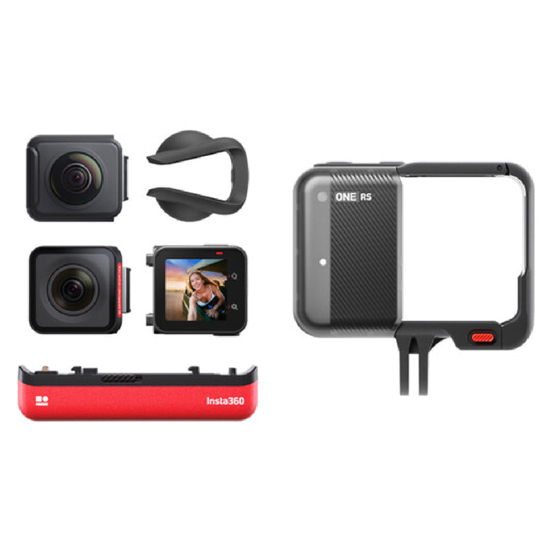 Insta360 ONE RS Twin Edition – 5.7K 360 + 4K Action Camera with Interchangeable Lenses – Black