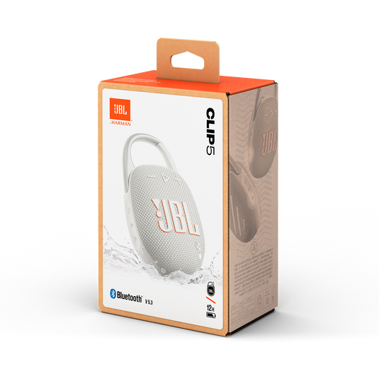 JBL Clip 5 water-proof bluetooth speaker - White