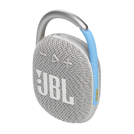 JBL Clip 4 Waterproof Bluetooth Speaker, Up To 10hrs Playing Time - Eco White