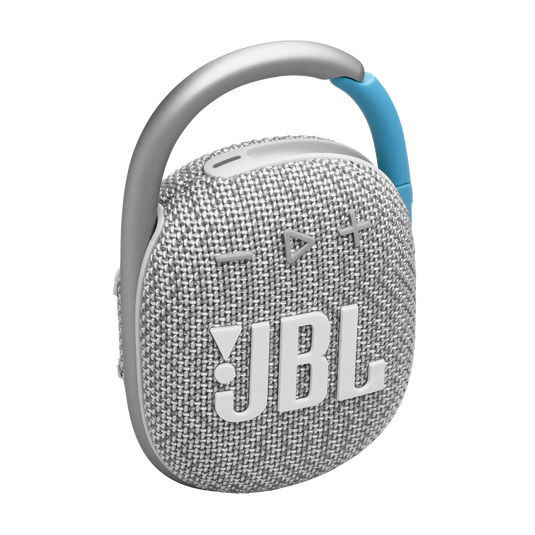 JBL Clip 4 Waterproof Bluetooth Speaker, Up To 10hrs Playing Time - Eco White