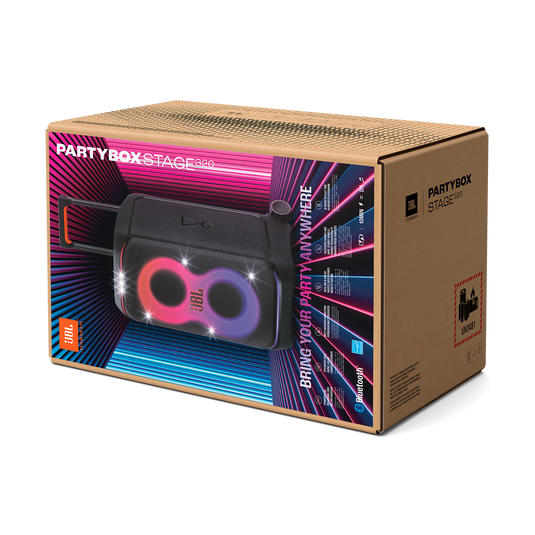 JBL Partybox Stage 320 Portable Party Speaker with Wheels - Black