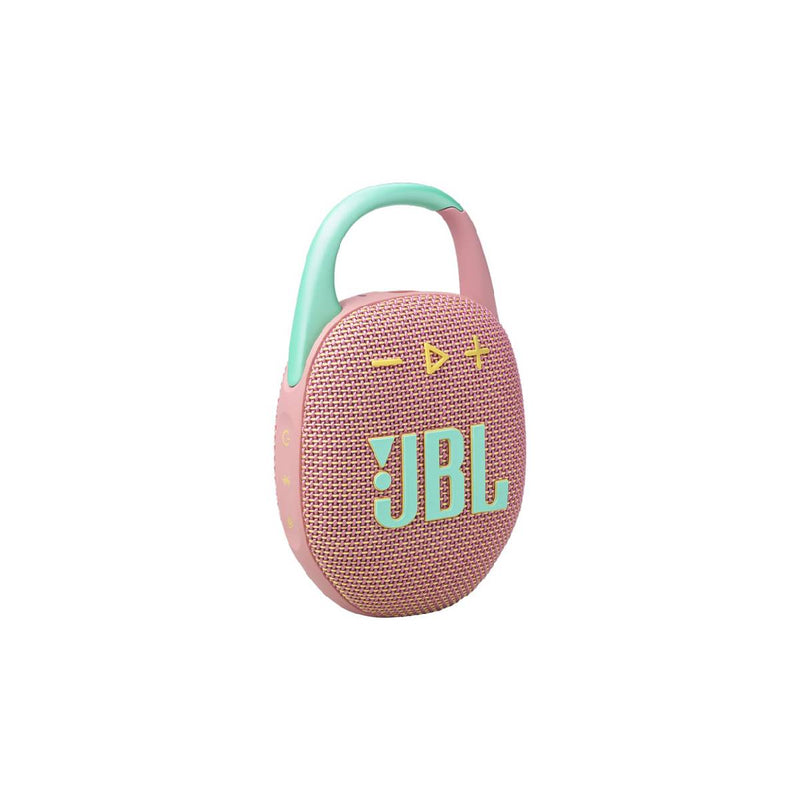مكبر صوت Jbl Clip 5 محمول بتقنية البلوتوث ومقاوم للماء، صغير الحجم للغاية، مع وقت تشغيل يصل إلى 12 ساعة، بتصميم مشبك.