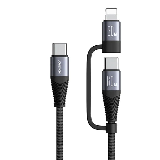Joyroom 1.4-in-1 USB-A and Type-C to Lightning and Type-C 1.2M - SA37-2T2 - Black