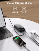 Joyroom 2.4A LED Power Bank with 3 Ports, 22.5W﻿, Output 2USB + Type-C 20000mAh - Black