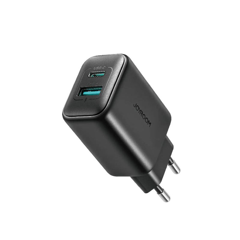 Joyroom 25w Dual-Port A+C Charger Fast Charge 2 Devices Simultaneously - Black