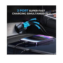 Joyroom 3-Port Car CHarger Holder 120w - Black