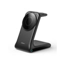 جي روم محطة شحن لاسلكية 3 في 1 ، تدعم وضع الحامل الليلي، ومكالمة فيديو مريحة مع وضع حامل الهاتف - أسود