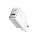 Joyroom 30W Dual-Port - A+C Charger Supports PD - QC3.0 Protocols - White