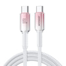 Joyroom Crystal Clear Series Fast Charging Data Cable, USB-C to USB-C, 60W, 1.2m pink 
