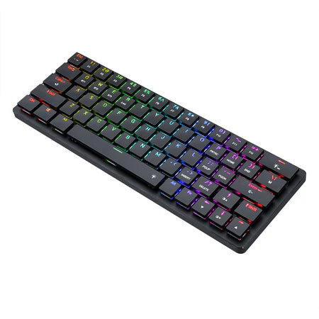 Redragon K624P-KBS 2.4G/Bluetooth/Wired 63 key Low-profile mechanical keyboard - Black