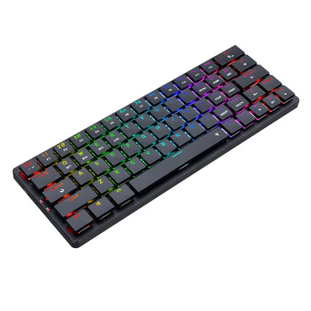 Redragon K624P-KBS 2.4G/Bluetooth/Wired 63 key Low-profile mechanical keyboard - Black