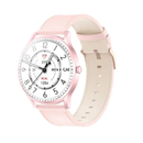 Kieslect Lora, Lady Calling Watch, Stable BT 5.2 Calling, Double Straps (Leather Strap) - Pink