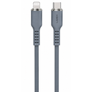 لانكس LS40CL كابل شحن ونقل بيانات سيليكون 30W من Type-C إلى Lightning - رمادي