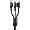 Lanex LS57T USB-C To Type-C+Lightning+Micro Data Cable Charging and Transmission - Black