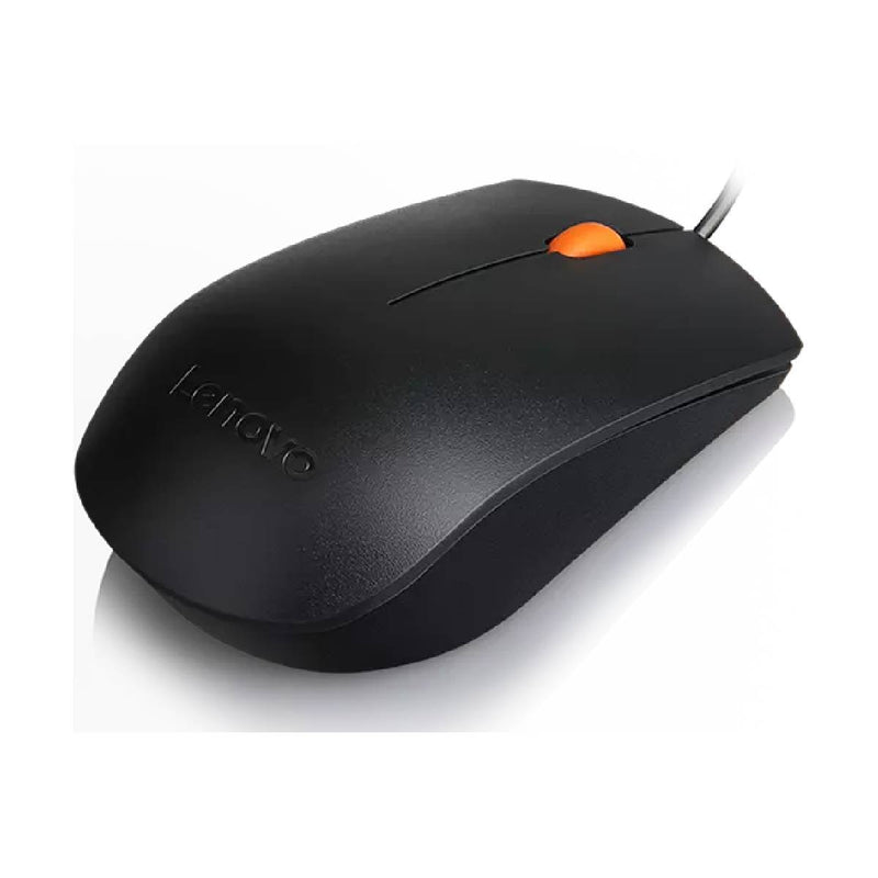 Lenovo 300 Mouse USB, High Resolution at 1600 DPI, Ambidextrous Design - Black