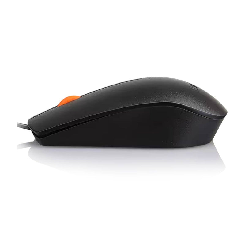 Lenovo 300 Mouse USB, High Resolution at 1600 DPI, Ambidextrous Design - Black