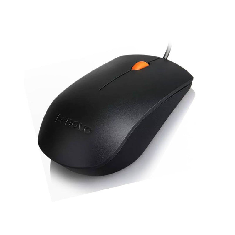 Lenovo 300 Mouse USB, High Resolution at 1600 DPI, Ambidextrous Design - Black