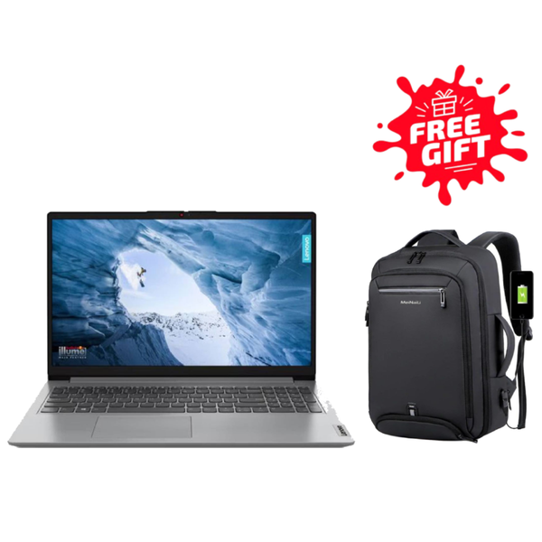Lenovo IdeaPad 1 15IAU7, 82QD007WED Intel® Core™ i5-1235U, 8GB, 512SSD, Intel® Iris® Xe Graphics, 15.6" FHD, Win11 - Cloud Grey + Meinaili backpack, Laptop Gift🎁
