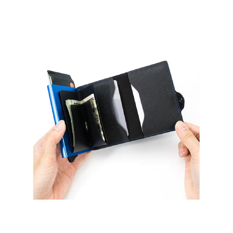 Levelo Cache Genuine Leather Wallet - Black