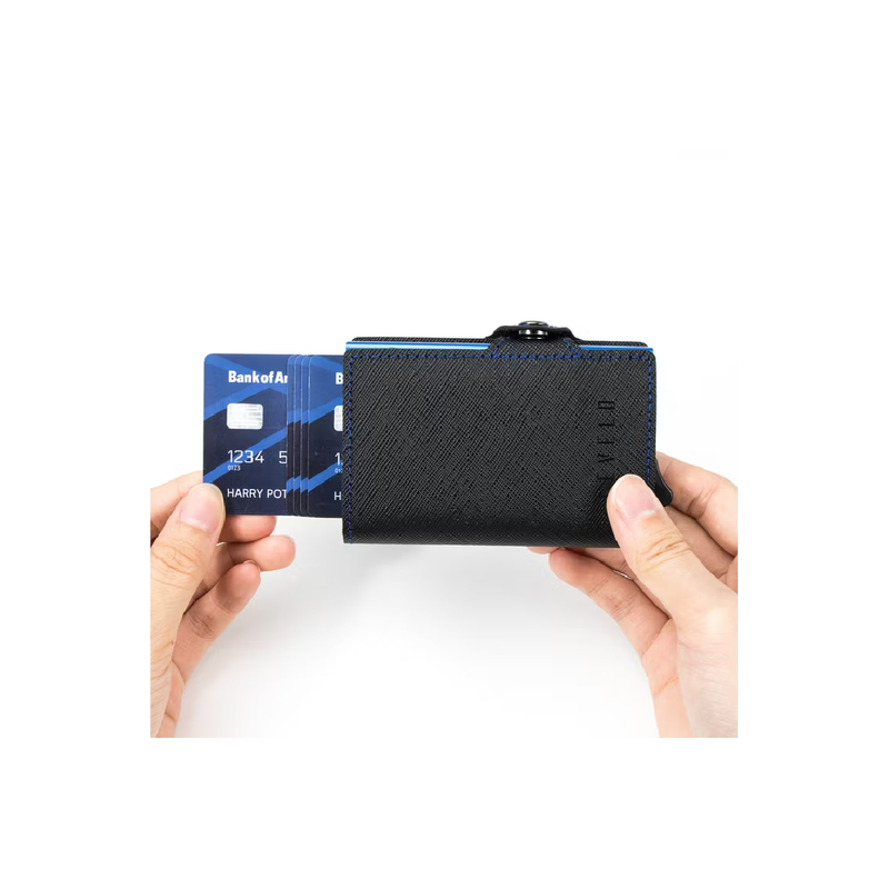 Levelo Cache Genuine Leather Wallet - Black