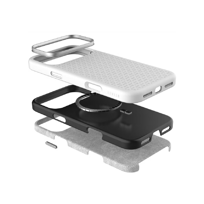 Levelo Case For iPhone 17 Pro, Flora MagSafe Liquid Silicone Case - White