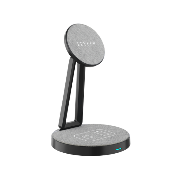Levelo Dualflow 2 In 1 Magnetic Wireless Charging Stand 15W - Black