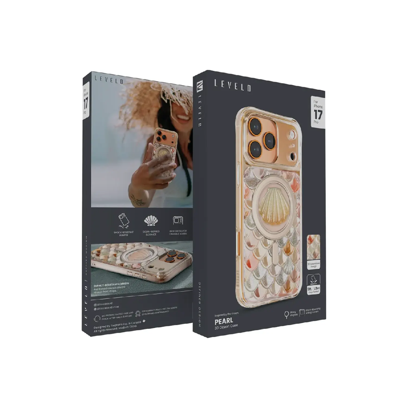 Levelo For iPhone 17 Pro Max Pearl 3D Ocean Case