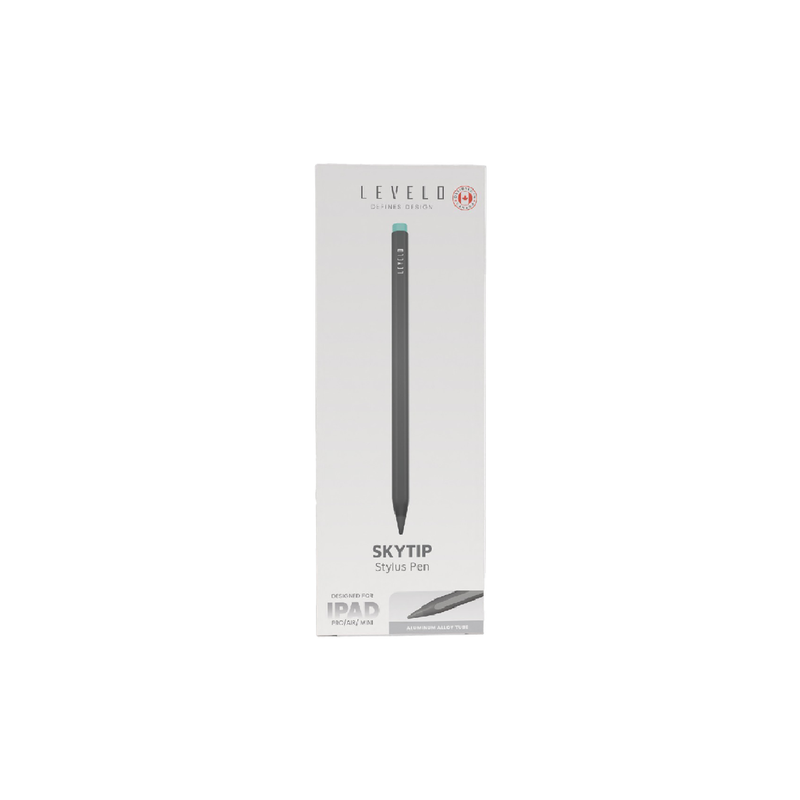 Levelo SkyTip Stylus Pen with Retractable Plunge Design for iPad - Gray/Blue