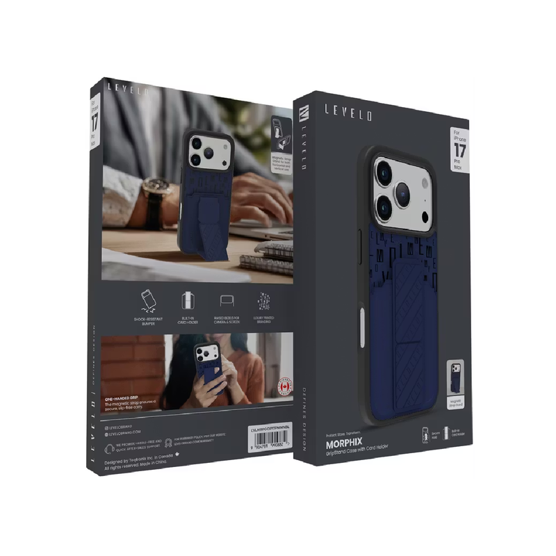 Levelo Case For iPhone 17 Pro Max, Magnetic Strap Stand