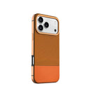 Levelo Cuir Leather Hybrid Case for iPhone 17 Pro Max - Sunrise Orange1