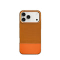 Levelo Cuir Leather Hybrid Case for iPhone 17 Pro Max - Sunrise Orange