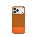 Levelo Cuir Leather Hybrid Case for iPhone 17 Pro Max - Sunrise Orange