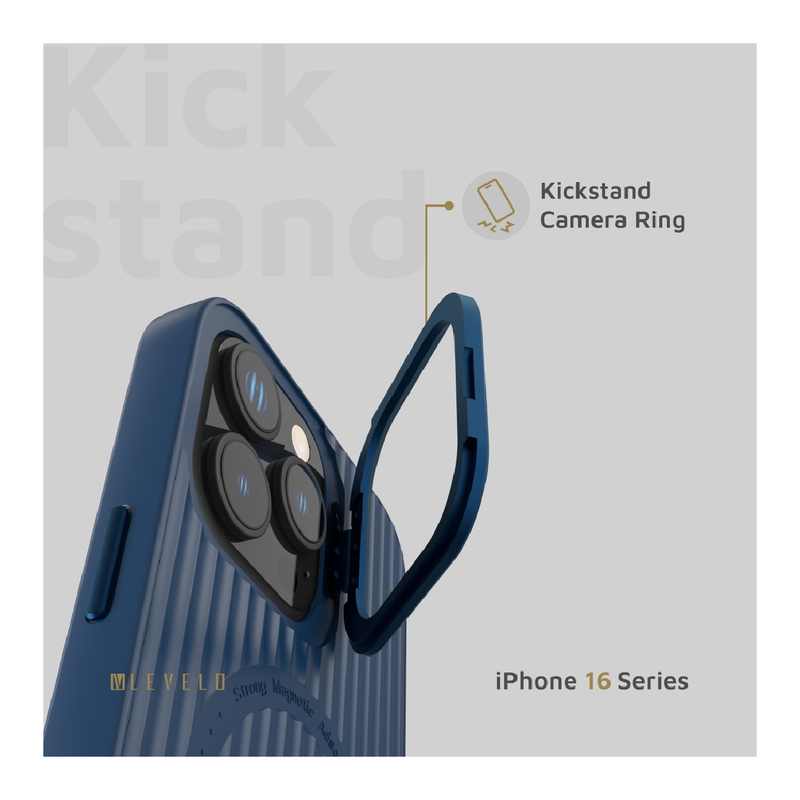 Levelo Livia TPU Silicone Case For iPhone 16 Pro Max - Blue